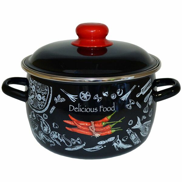 Кастрюля эмалированная Appetite Chilli 1МС161Р, 5.5 л