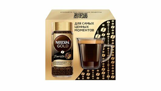 Подарочный набор NESCAFÉ GOLD Barista коробка с кружкой, 85 г