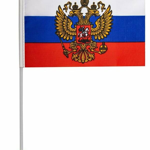 Флаг настольный Staff Россия с гербом, 14х21 см