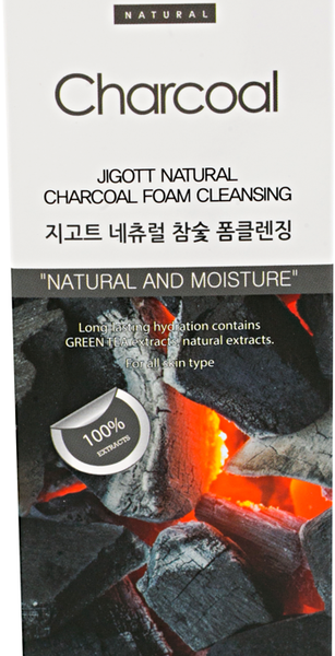 JIGOTT CHARCOAL Пенка для умывания с экстрактом древесного угля