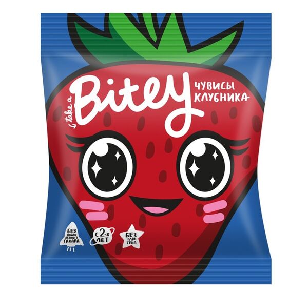 Жевательный мармелад Take a Bite Чувисы со вкусом клубники 20г