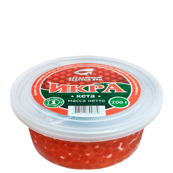 Красная икра лососевая зернистая (Кета), Икорный, 200 г