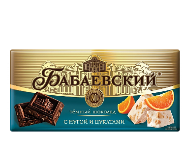 Шоколад темный Бабаевский с нугой и цукатами
