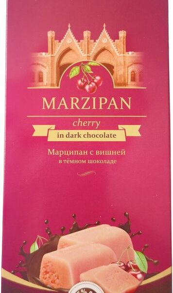 Конфеты Pomatti марципановые в тёмном шоколаде с вишней 85г
