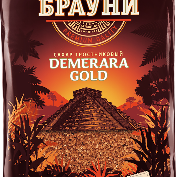 Сахар тростниковый Брауни Демерара тёмный, 900г