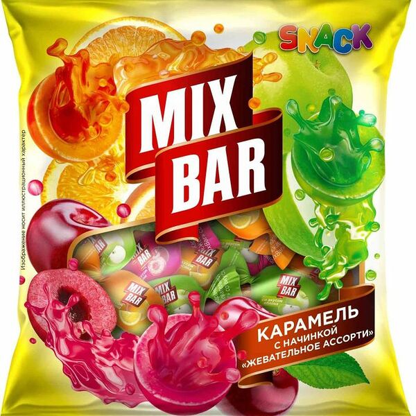 Карамель Mixbar с начинкой жевательное ассорти 