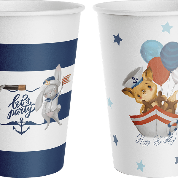 Стаканы одноразовые Boys 250мл бумажные, с тиснением Арт. СТКМ, 6шт