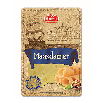 Сыр Maasdamer Hermis Columbus 45%, нарезка