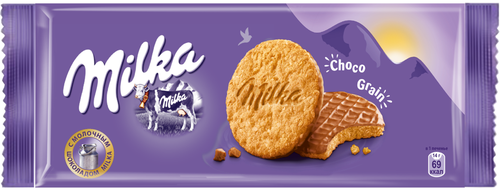 

Печенье Milka Choco Grain из цельнозерновой муки с овсяными хлопьями покрытое молочным шоколадом 168 г