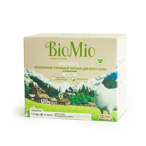 Экологичный стиральный порошок для белого белья 1,5 кг