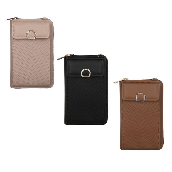 Юl кошелек-сумочка на длинном ремне, пу, полиэстер, 17,5х11см, 3 цвета, кж23-18