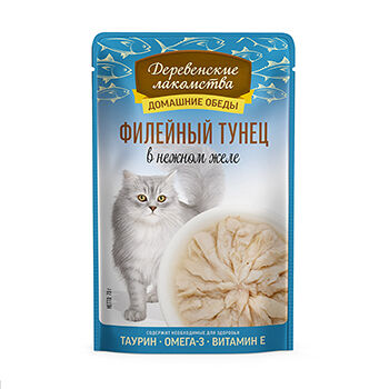 Влажный корм для кошек Деревенские лакомства Филейный тунец в нежном желе