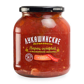 Перец острый Лукашинские в томатной мякоти 670 г стекло Россия