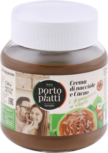 

Паста PORTO PIATTI с фундуком и какао, 350г
