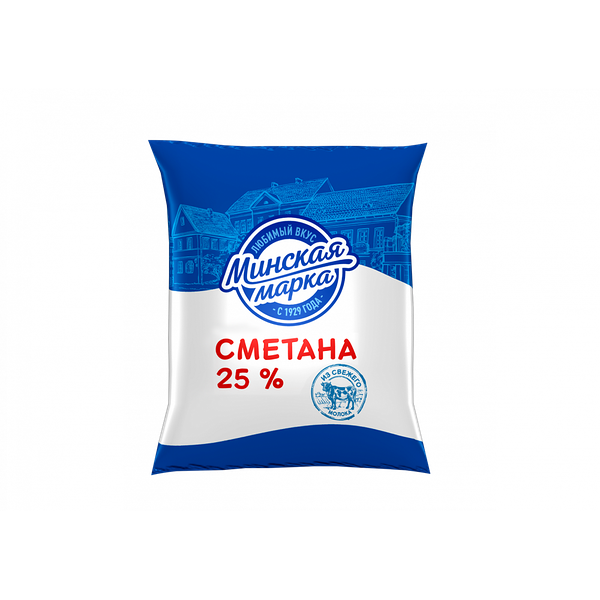 Сметана жир. 25% п/пл вес 0,4кг