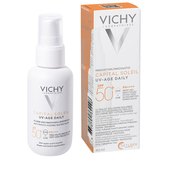 Vichy Capital Soleil Флюид для лица невесомый против признаков фотостарения SPF 50+ 40 мл UV-Age Daily
