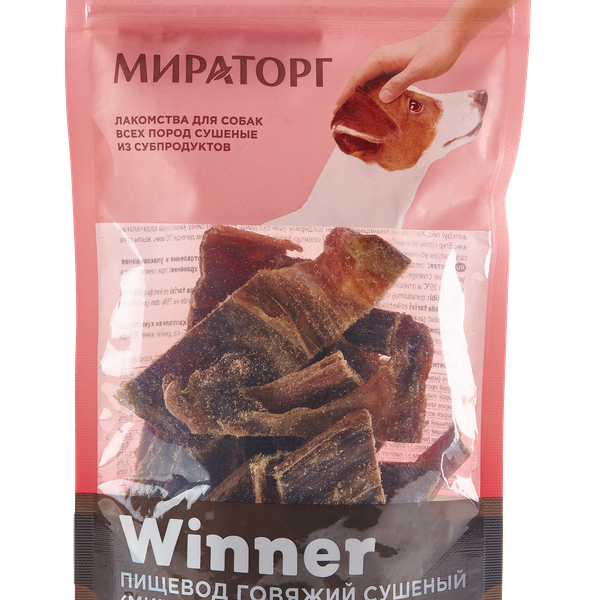 Лакомство Winner Пищевод говяжий для собак мини, 60г