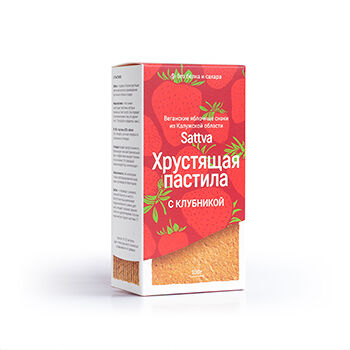 Пастила Sattva яблочная с клубникой в пластинках хрустящая, 100 г