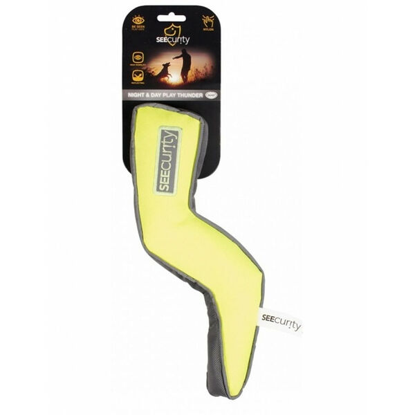 Duvo и Игрушка для собак мягкая, светоотражающая Молния, лайм 38 см