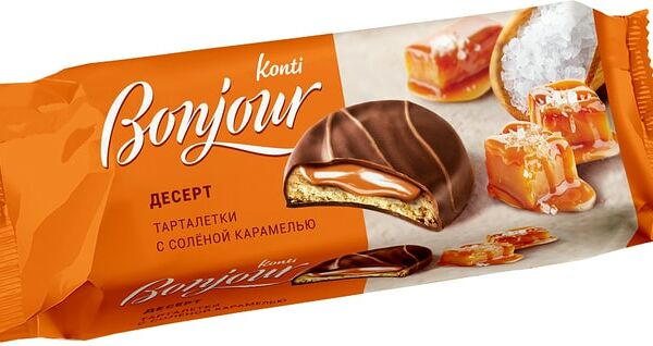 Десерт Konti Bonjour Соленая карамель 220г