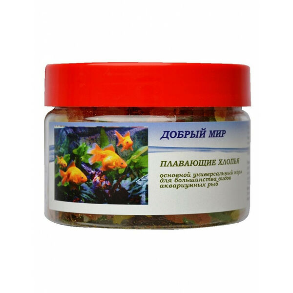 Добрый мир Универсальный корм для аквариумных рыб плавающие хлопья 30 г