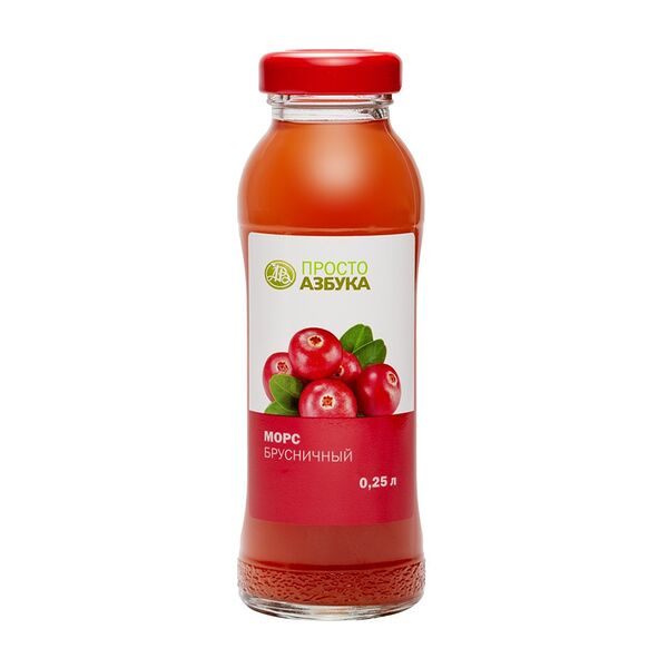 Морс брусничный, «Просто Азбука», 0.25 л, Россия