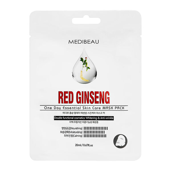 Маска для лица Medibeau с экстрактом красного женьшеня (для сияния кожи) 20 мл