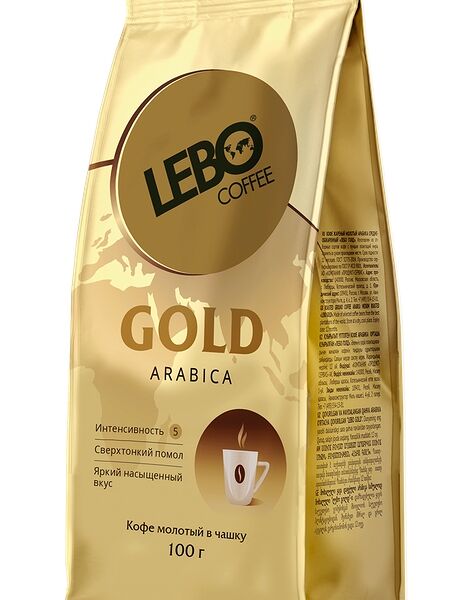 Кофе молотый Lebo Gold Арабика для заваривания в чашке 