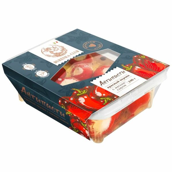 Антипасти BURENKA CLUB Красный перчик с мягким сыром в масле