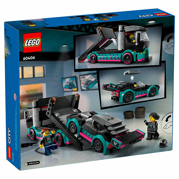 Конструктор Lego City 60406 Конструктор Гоночный автомобиль и автовоз