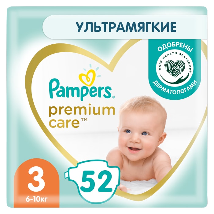 

Подгузники Pampers Premium Care №3 6-10 кг, 52 шт