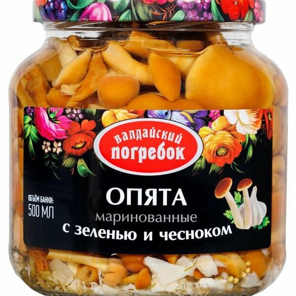 Опята маринованные Валдайский Погребок с зеленью и чесноком