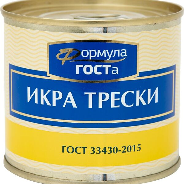 Икра трески Формула ГОСТа стерилизованная 220 г