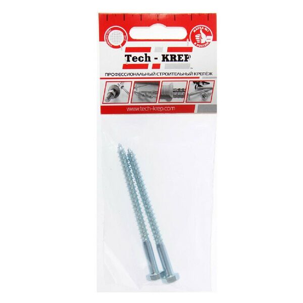 Болт сантехнический Tech-Krep, оцинкованный, 6х80 мм, 2 шт