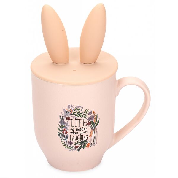 Кружка с крышкой Sij зайка, 430 мл