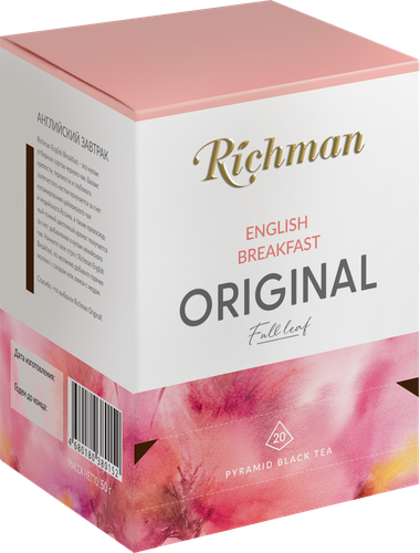 

Чай черный Richman Английский завтрак в пирамидках 20 шт. x 2 г