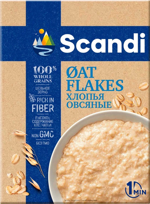 

Хлопья Scandi овсяные 1 мин 400 г