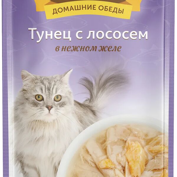 Корм для кошек Деревенские лакомства тунец с лососем в нежном желе