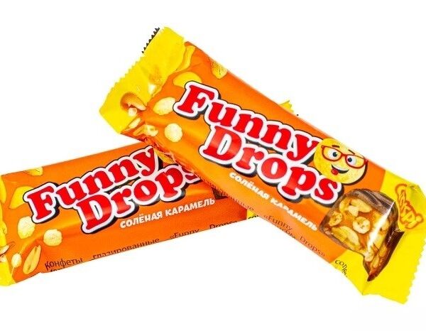 Конфеты НЕВСКИЙ КОНДИТЕР Funny drops соленая карамель с арахисом и воздушным рисом 1кг