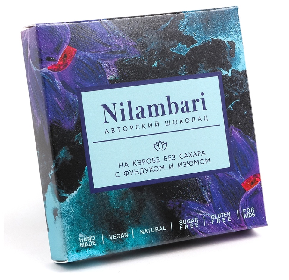 

Шоколад на кэробе Nilambari с фундуком и изюмом 65 г