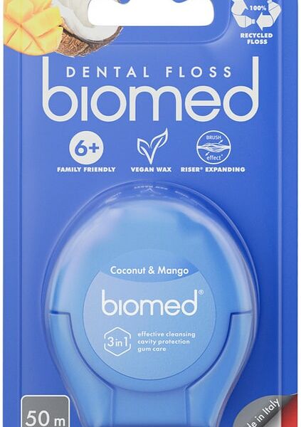 Зубная нить Biomed с ароматом кокоса и манго 50м