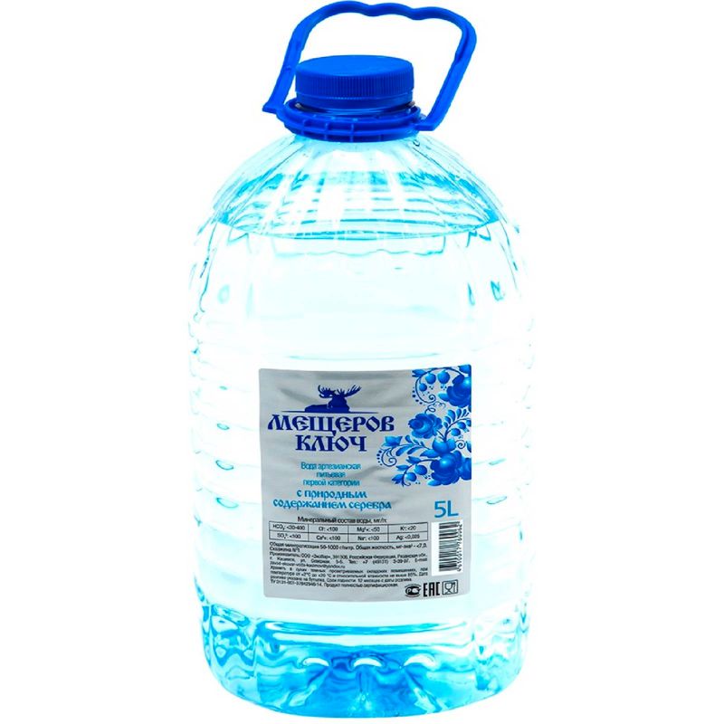 

Вода питьевая природная Мещеров Ключ с природным содержанием серебра негазированная 5 л