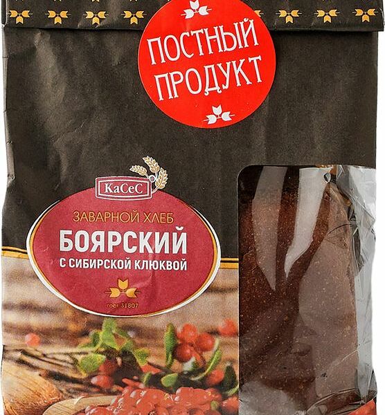 Хлеб Касес Боярский заварной с сибирской клюквой 350г