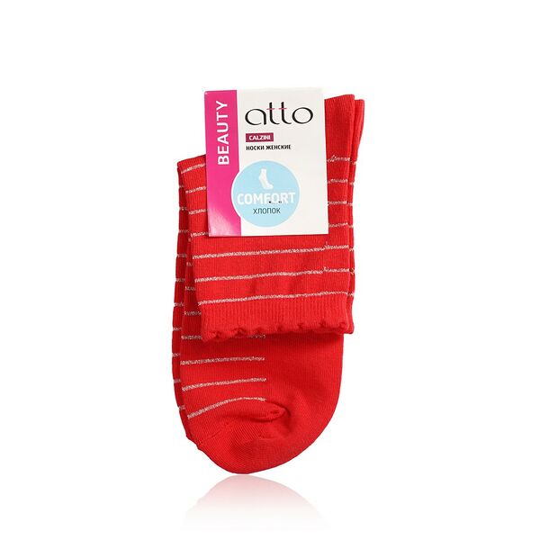 Женские носки Atto C1412 трикотажные, красные, р.23-25