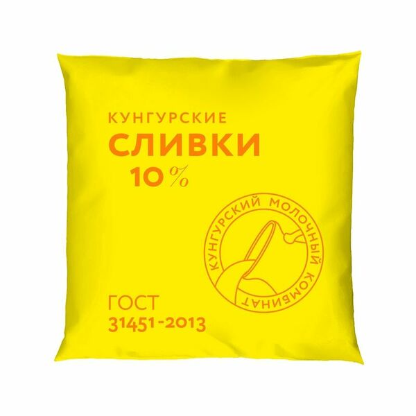 Сливки Кунгурский молочный комбинат питьевые пастеризованные 10%