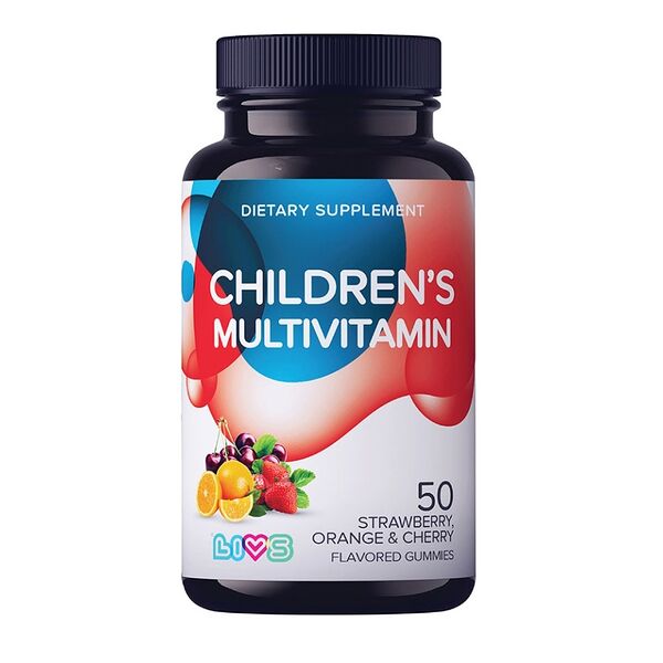 Livs Childrens Multivitamin жевательные пастилки для детей клубника, апельсин, вишня 50 шт.
