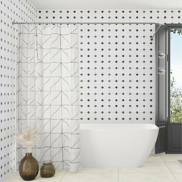 Штора для ванной комнаты Треугольный орнамент, 180х180 см, полиэстер