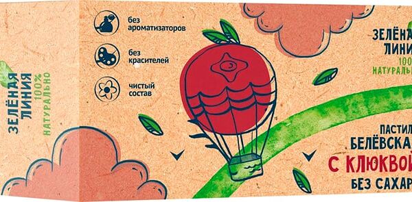 Пастила Зеленая линия Белевская с клюквой 100г