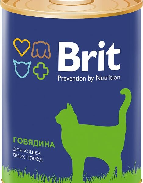 Влажный корм для кошек Brit Говядина 340г