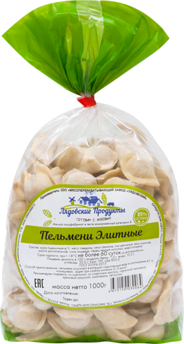 

Пельмени Лядовские Продукты Элитные категория Б замороженные 1 кг
